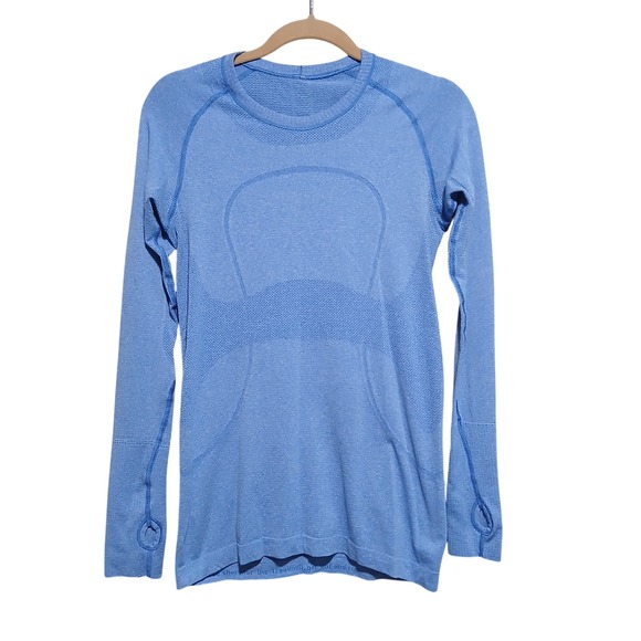 Lululemon Swiftly Tech Long Sleeve Crewneck Top Women's Size 8 Blue - Picture 1 of 6